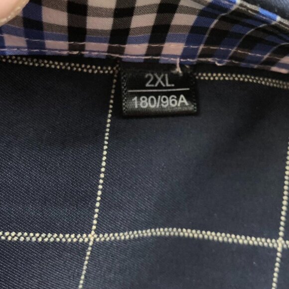 Mens Shirt Size 2XL Widowpane Short Sleeve Button Down Casual Navy Blue Travel - Picture 3 of 8